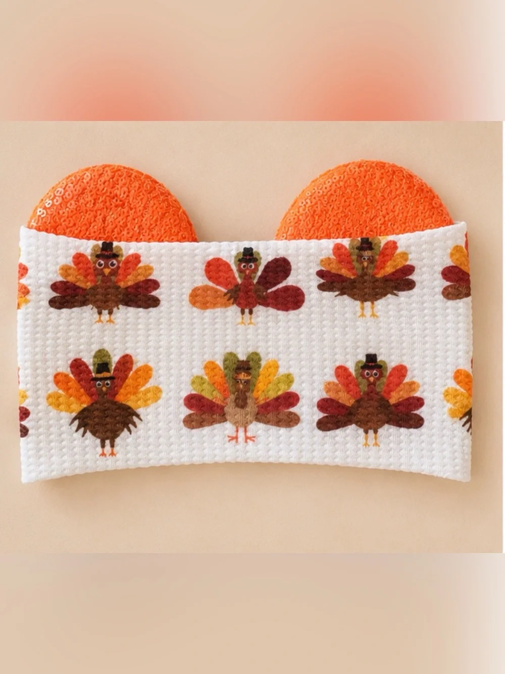 Disney-inspired Thanksgiving Turkey baby/infant/toddler headwrap & bow / sequins